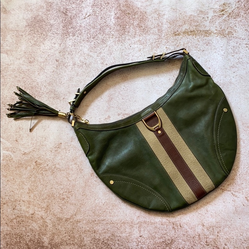 Cole Haan Green Leather Hobo Shoulder Bag